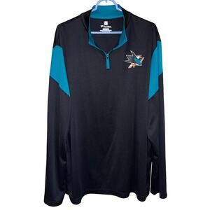 Fanatics NHL San Jose Sharks Black Mission quarter-Zip Pullover Jacket (2XL)